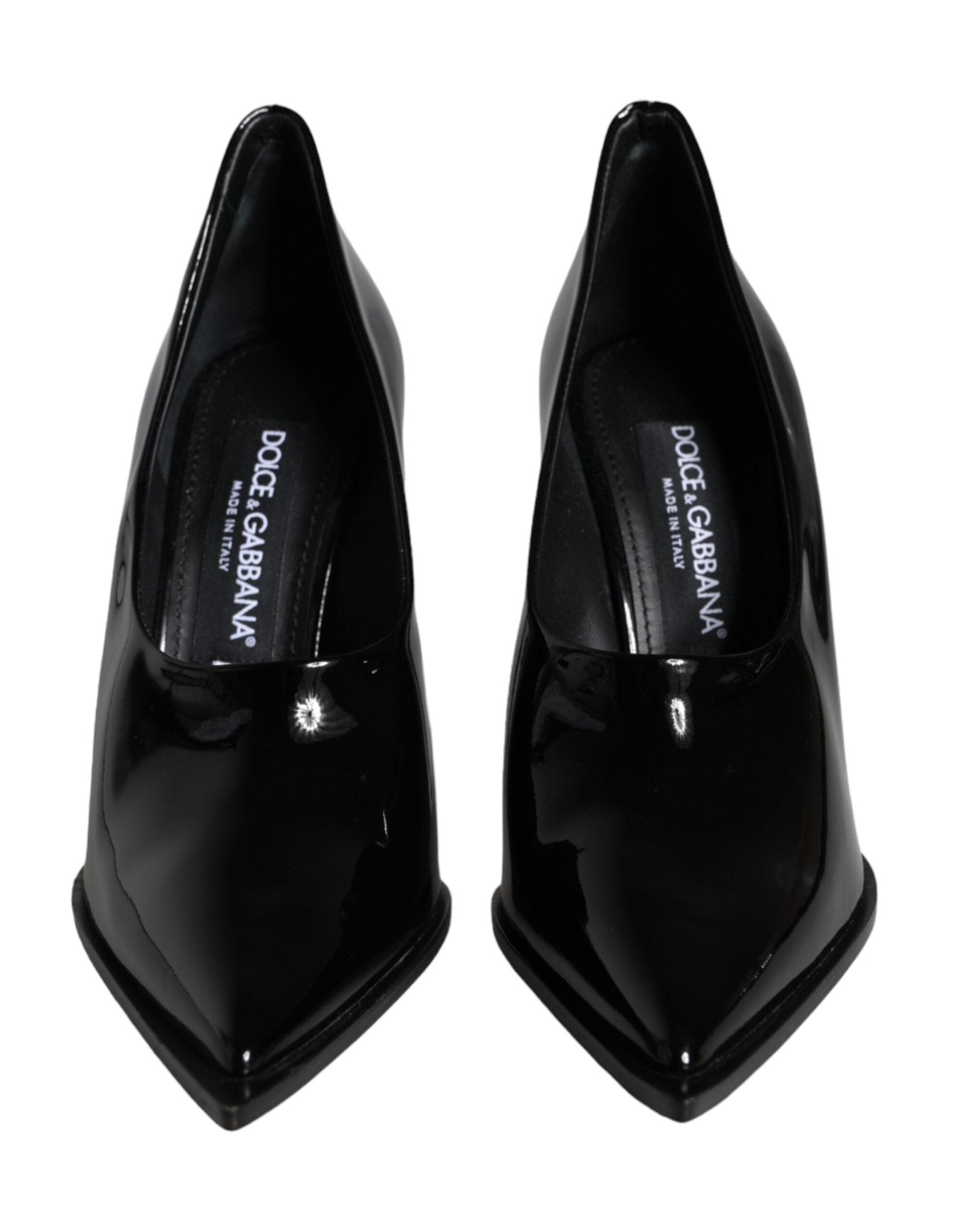 Dolce & Gabbana Black Patent Leather High Heels Pumps Shoes - SMARTMARTNZ
