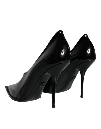 Dolce & Gabbana Black Patent Leather High Heels Pumps Shoes - SMARTMARTNZ