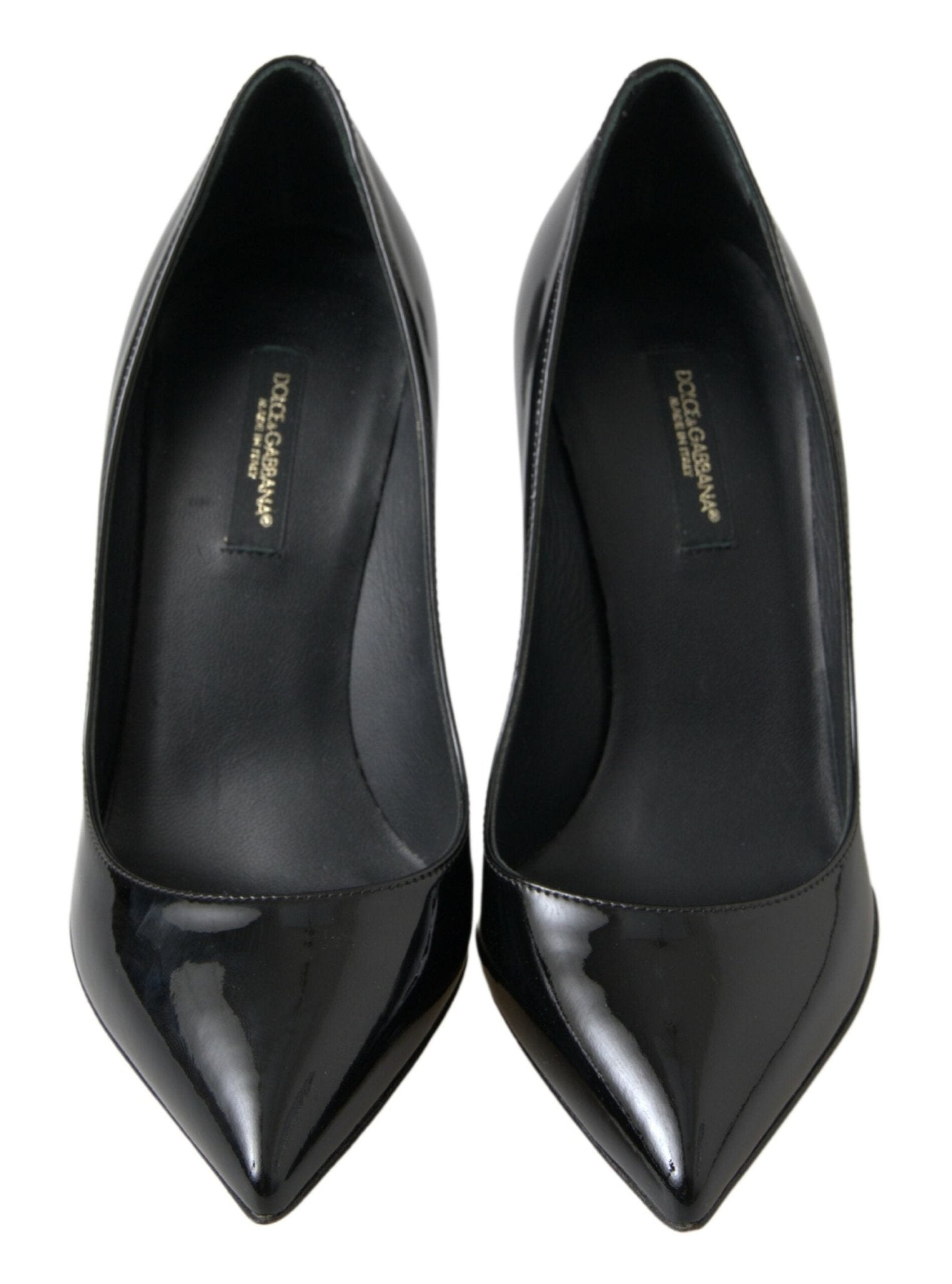 Dolce & Gabbana Black Patent Leather High Heels Pumps Shoes - SMARTMARTNZ