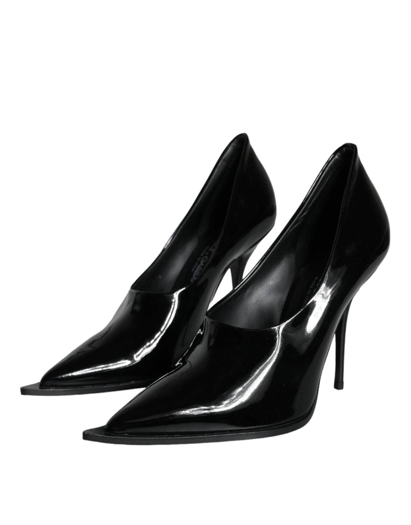 Dolce & Gabbana Black Patent Leather High Heels Pumps Shoes - SMARTMARTNZ