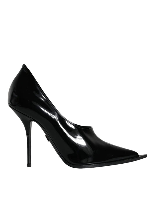 Dolce & Gabbana Black Patent Leather High Heels Pumps Shoes - SMARTMARTNZ