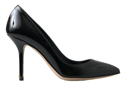 Dolce & Gabbana Black Patent Leather High Heels Pumps Shoes - SMARTMARTNZ
