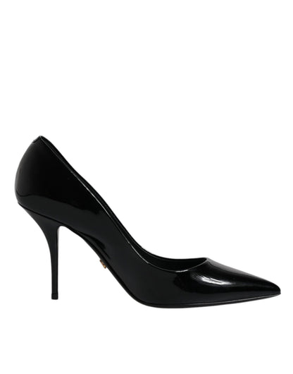 Dolce & Gabbana Black Patent Leather High Heels Pumps Shoes - SMARTMARTNZ