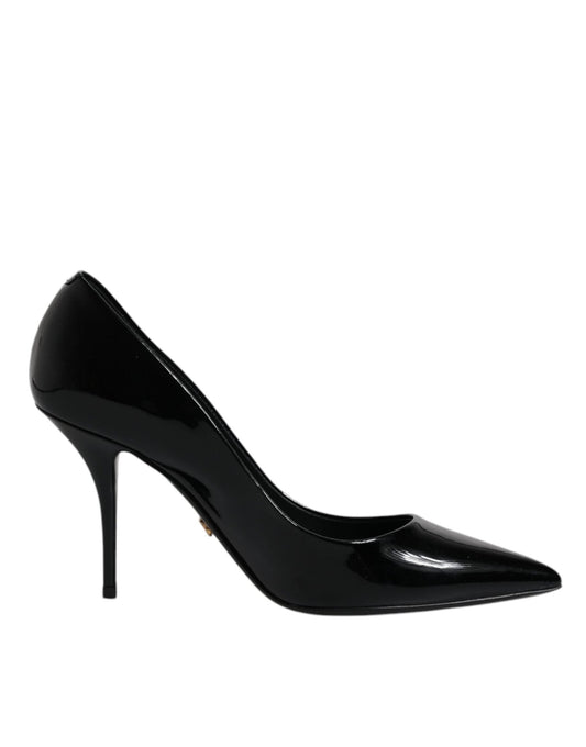 Dolce & Gabbana Black Patent Leather High Heels Pumps Shoes - SMARTMARTNZ
