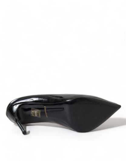Dolce & Gabbana Black Patent Leather Pumps Heels Shoes - SMARTMARTNZ