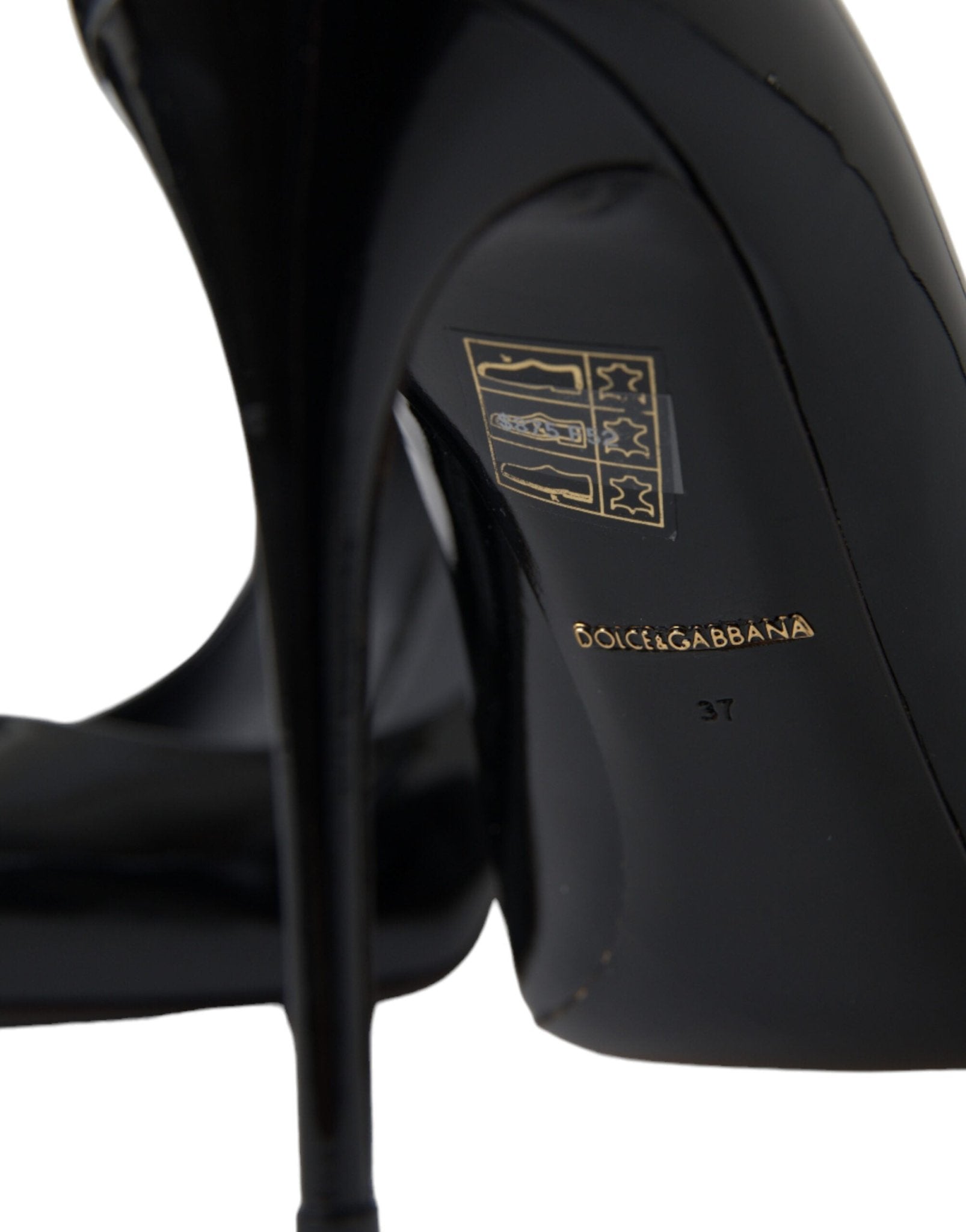 Dolce & Gabbana Black Patent Leather Pumps Heels Shoes - SMARTMARTNZ