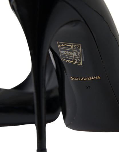 Dolce & Gabbana Black Patent Leather Pumps Heels Shoes - SMARTMARTNZ