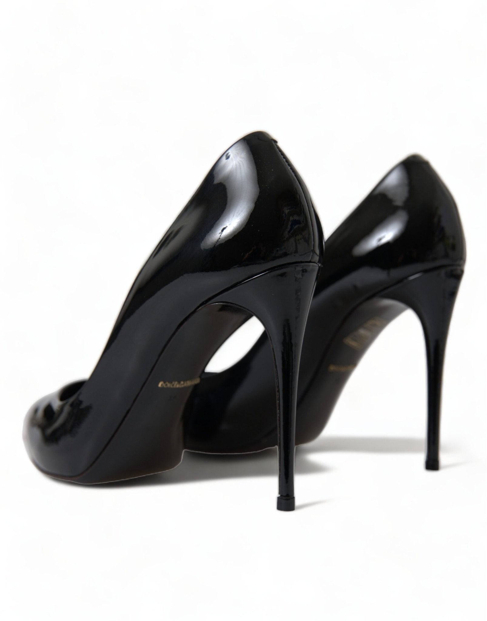 Dolce & Gabbana Black Patent Leather Pumps Heels Shoes - SMARTMARTNZ