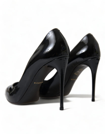 Dolce & Gabbana Black Patent Leather Pumps Heels Shoes - SMARTMARTNZ