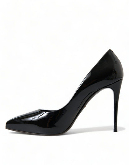 Dolce & Gabbana Black Patent Leather Pumps Heels Shoes - SMARTMARTNZ
