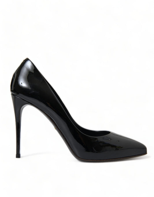 Dolce & Gabbana Black Patent Leather Pumps Heels Shoes - SMARTMARTNZ