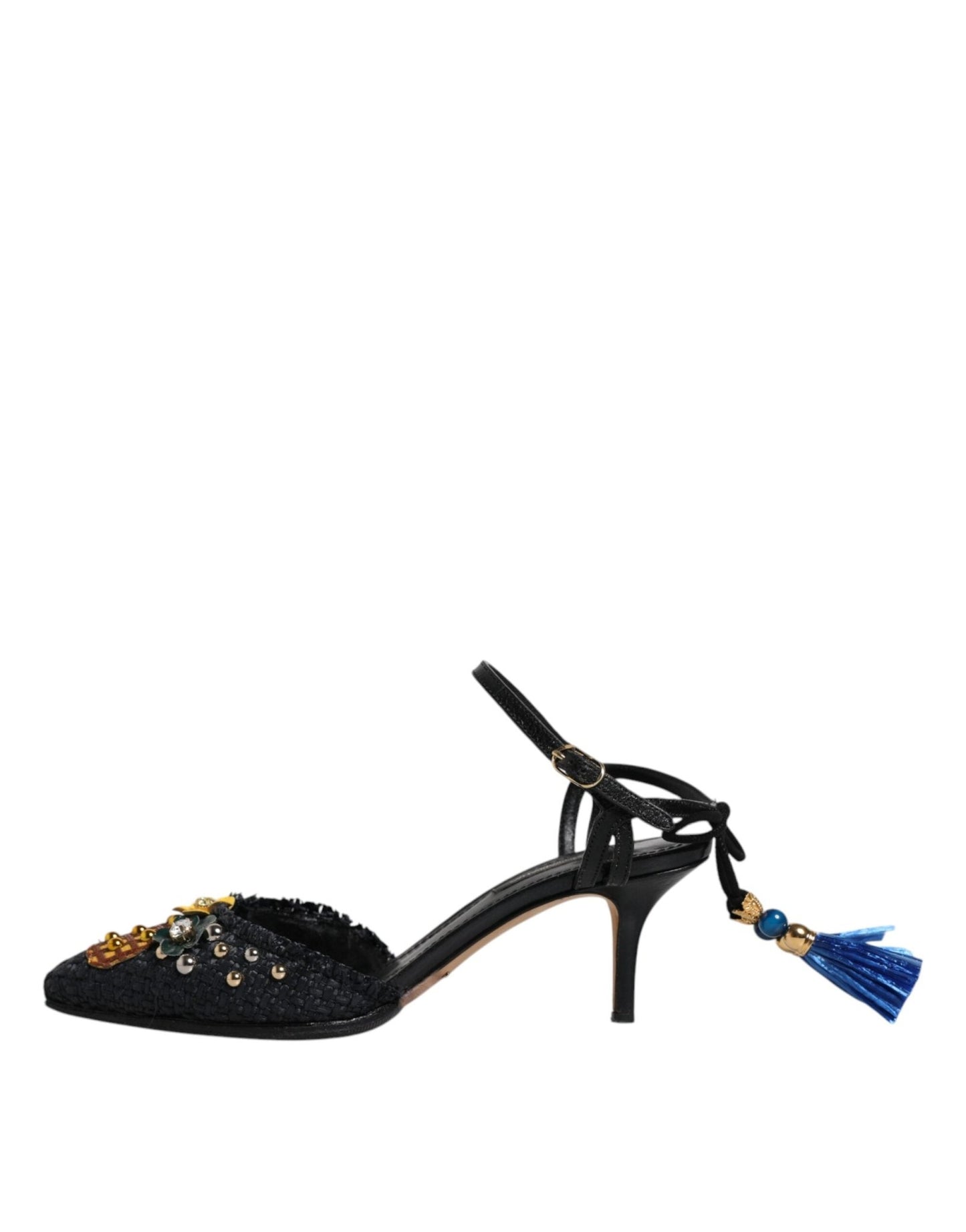 Dolce & Gabbana Black Pineapple Bellucci Heels Sandals Shoes - SMARTMARTNZ