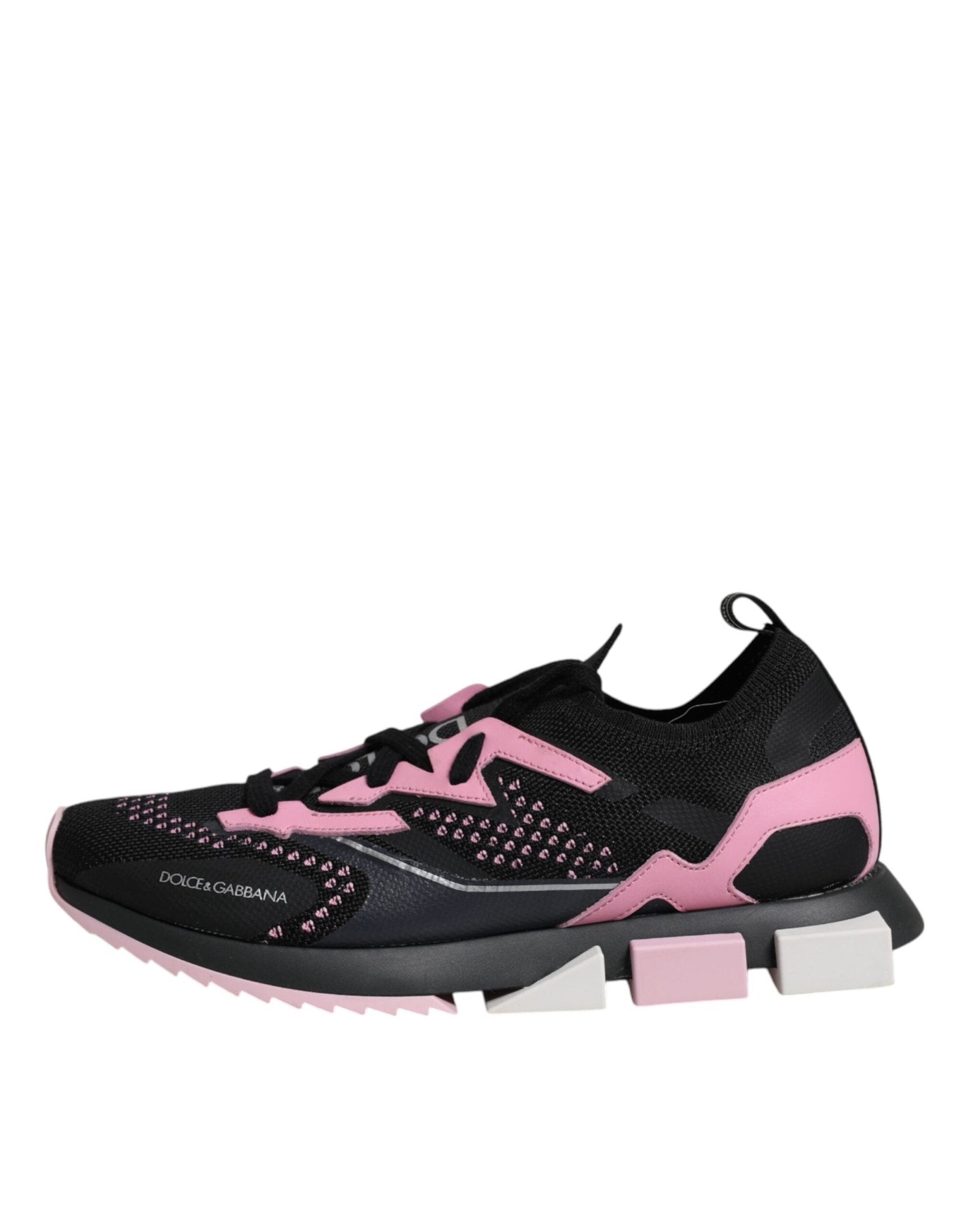 Dolce & Gabbana Black Pink SORRENTO Sport Stretch Sneakers Shoes - SMARTMARTNZ