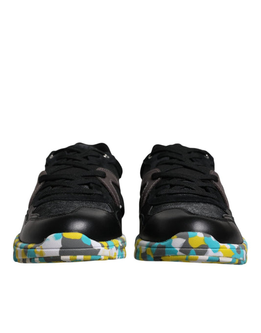 Dolce & Gabbana Black Polyester Low Top Men Sneakers Shoes - SMARTMARTNZ