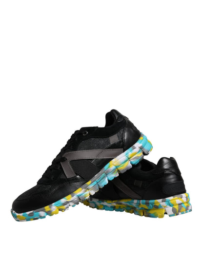 Dolce & Gabbana Black Polyester Low Top Men Sneakers Shoes - SMARTMARTNZ