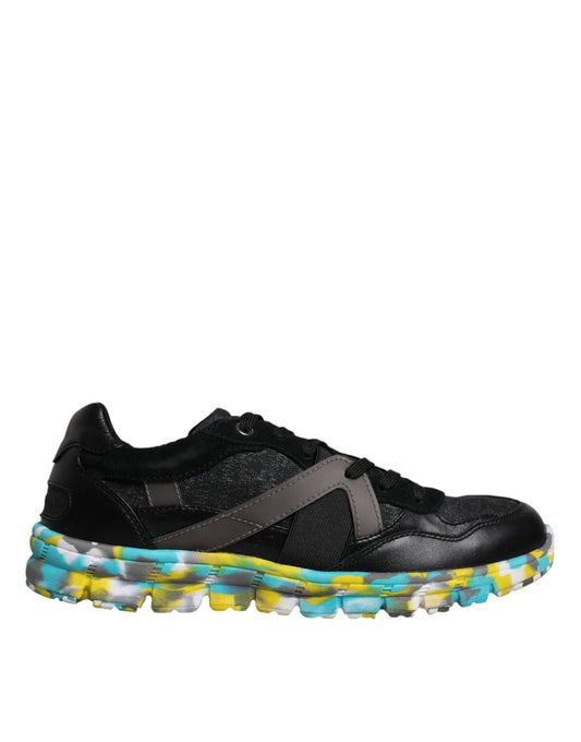 Dolce & Gabbana Black Polyester Low Top Men Sneakers Shoes - SMARTMARTNZ