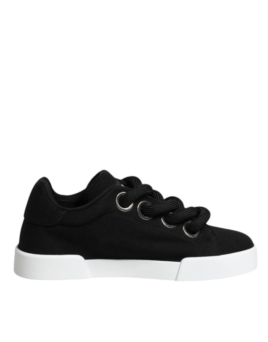 Dolce & Gabbana Black Portofino Low Top Sneakers Shoes - SMARTMARTNZ