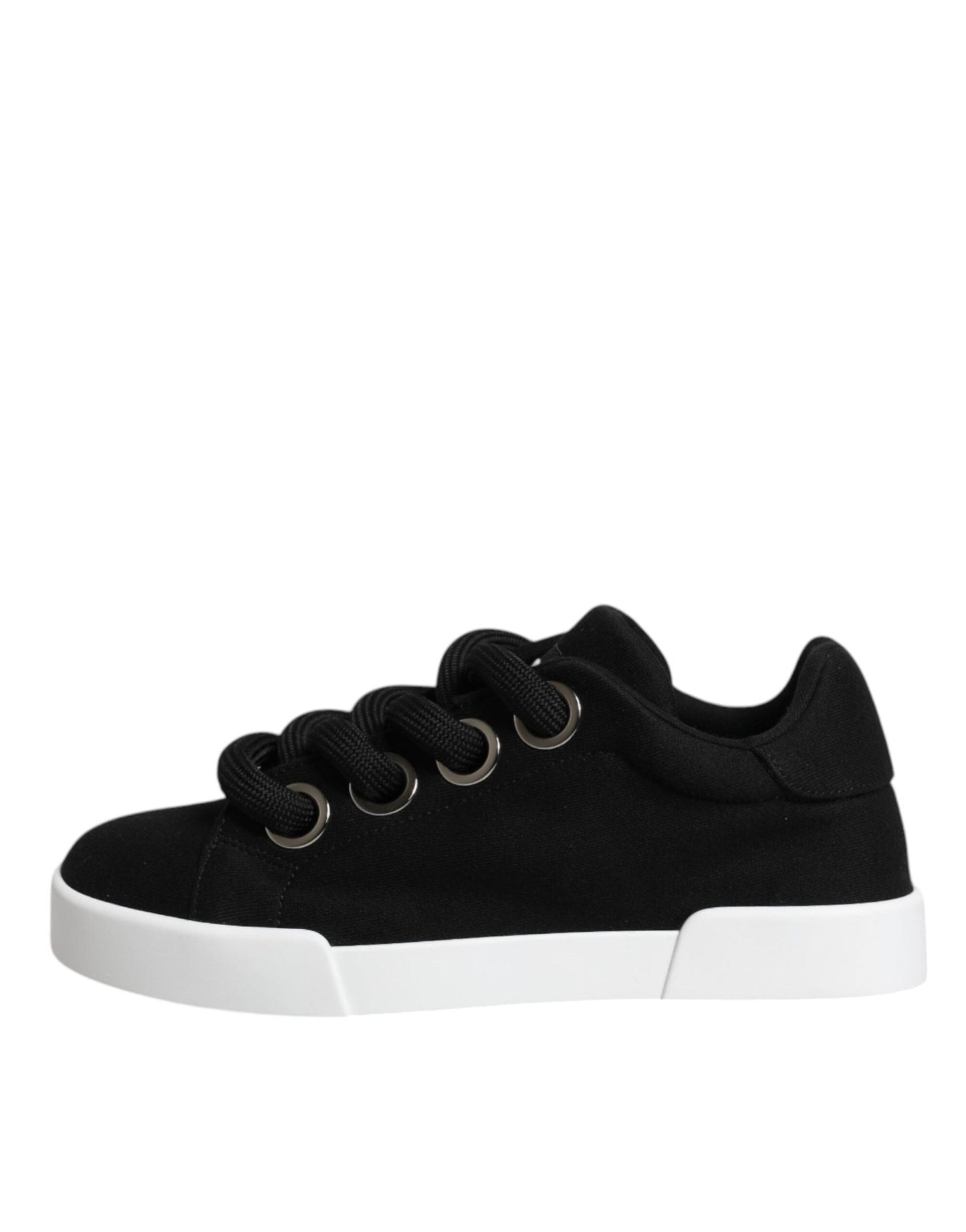 Dolce & Gabbana Black Portofino Low Top Sneakers Shoes - SMARTMARTNZ