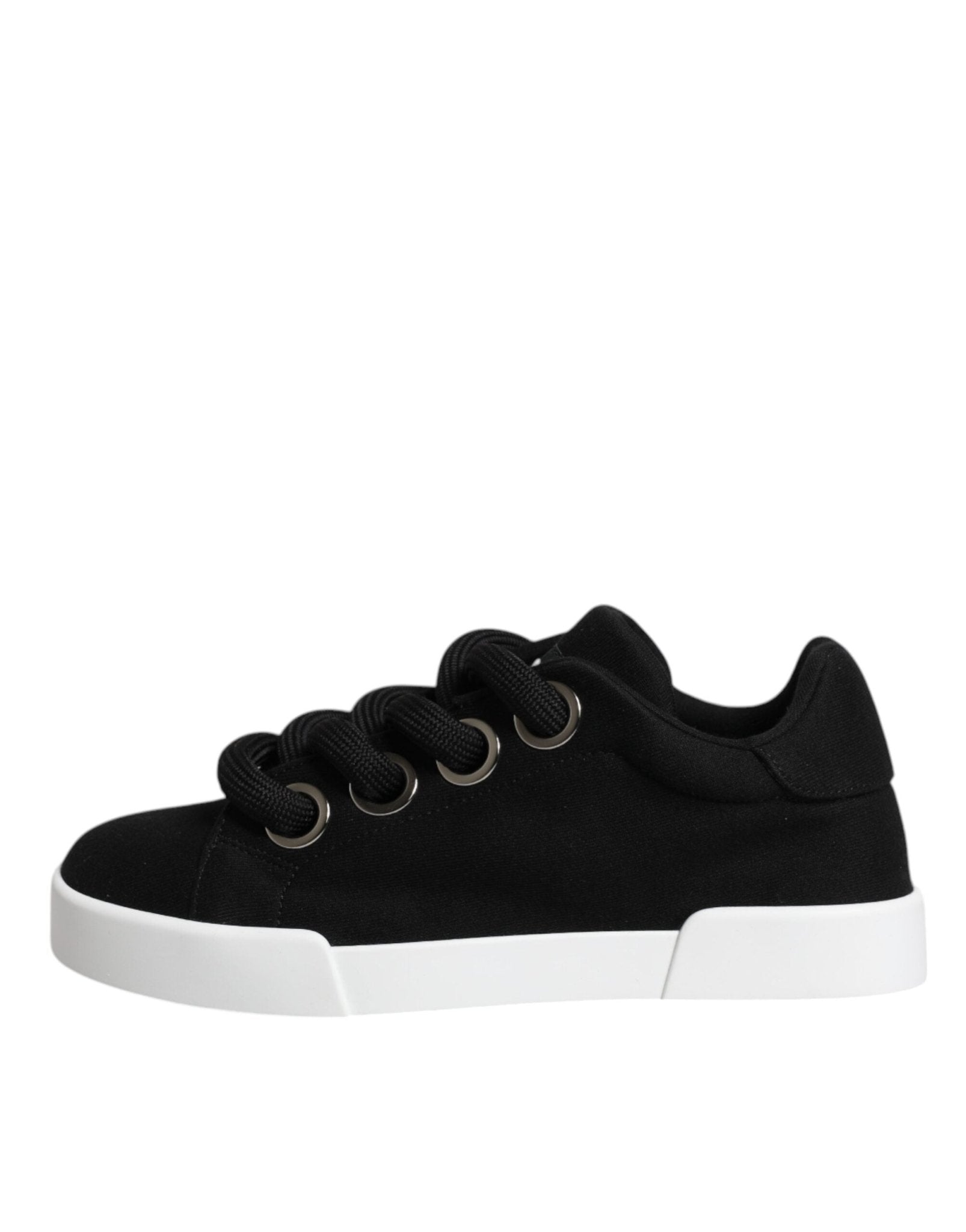 Dolce & Gabbana Black Portofino Low Top Sneakers Shoes - SMARTMARTNZ