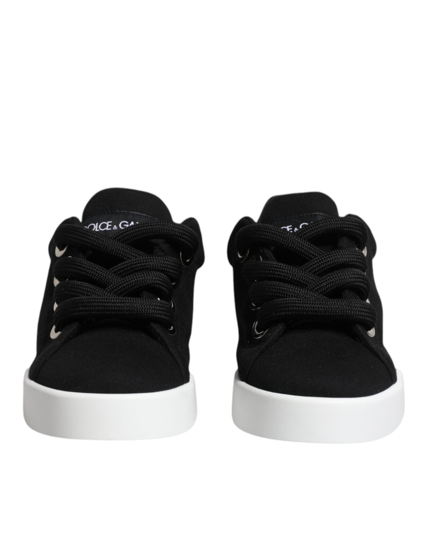 Dolce & Gabbana Black Portofino Low Top Sneakers Shoes - SMARTMARTNZ