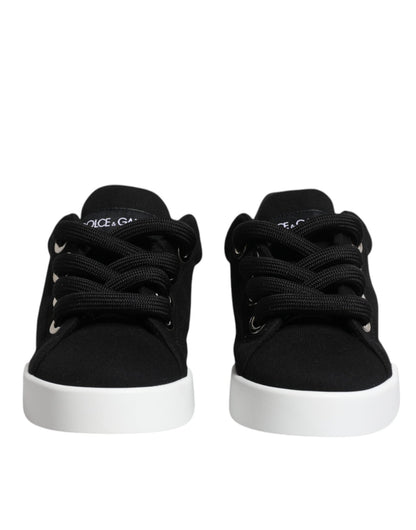 Dolce & Gabbana Black Portofino Low Top Sneakers Shoes - SMARTMARTNZ