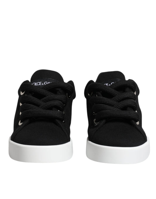 Dolce & Gabbana Black Portofino Low Top Sneakers Shoes - SMARTMARTNZ