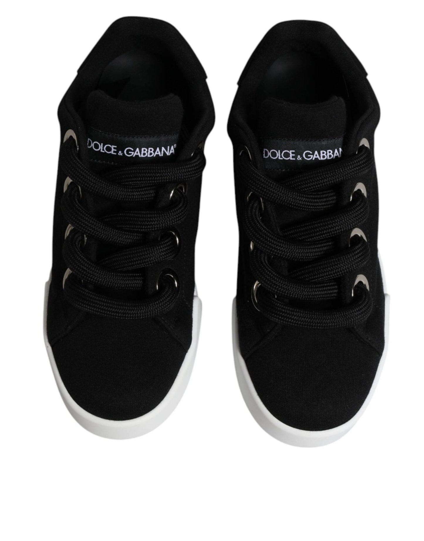 Dolce & Gabbana Black Portofino Low Top Sneakers Shoes - SMARTMARTNZ