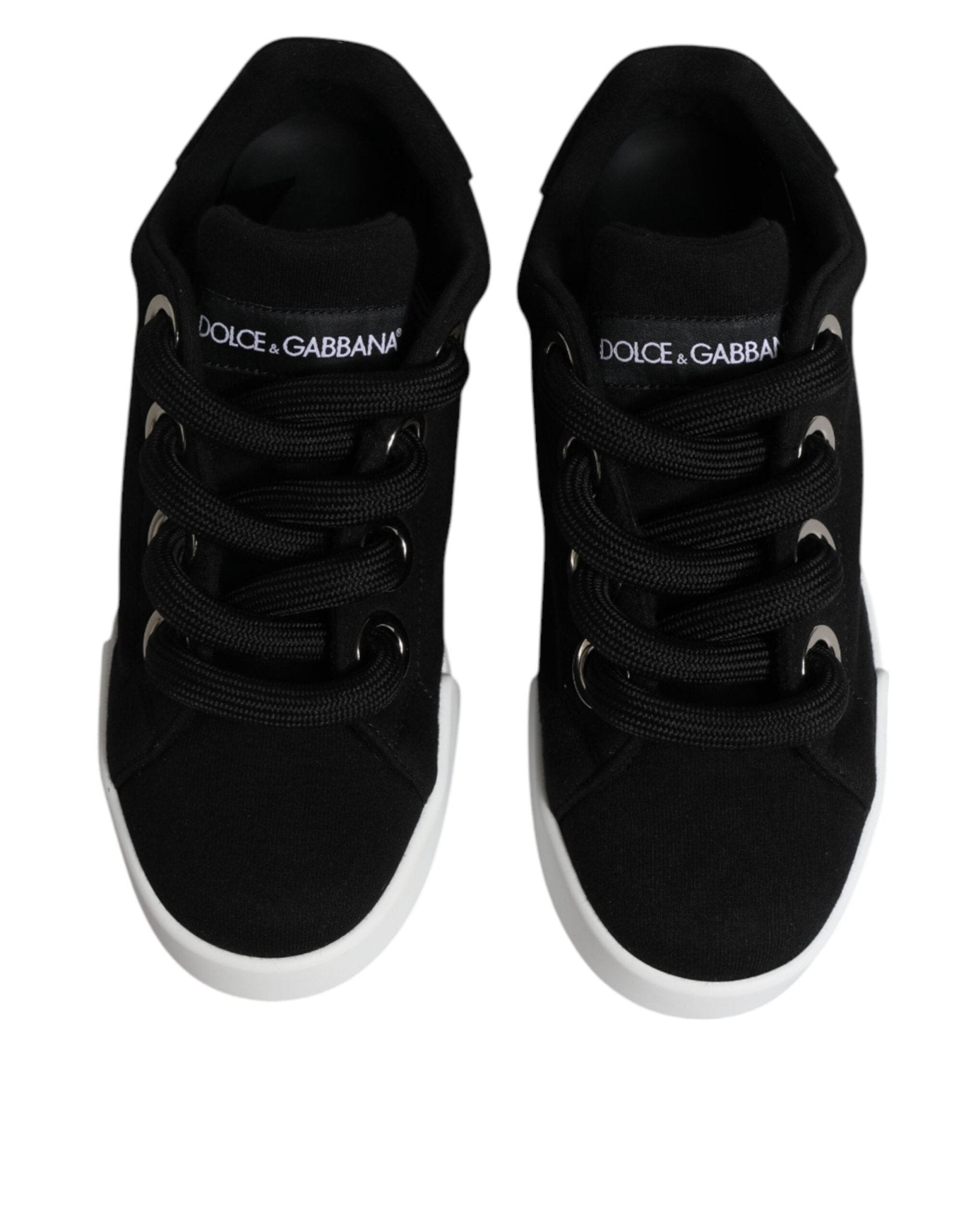 Dolce & Gabbana Black Portofino Low Top Sneakers Shoes - SMARTMARTNZ