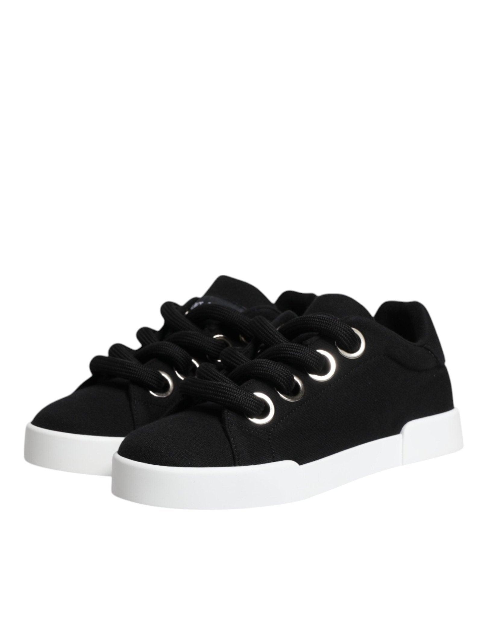 Dolce & Gabbana Black Portofino Low Top Sneakers Shoes - SMARTMARTNZ