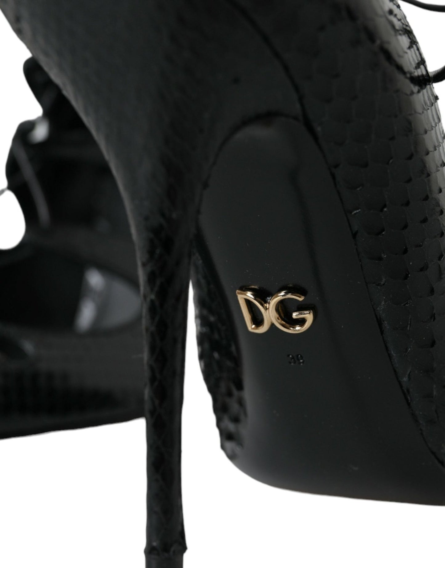 Dolce & Gabbana Black Python Leather Mary Jane Pumps Shoes - SMARTMARTNZ