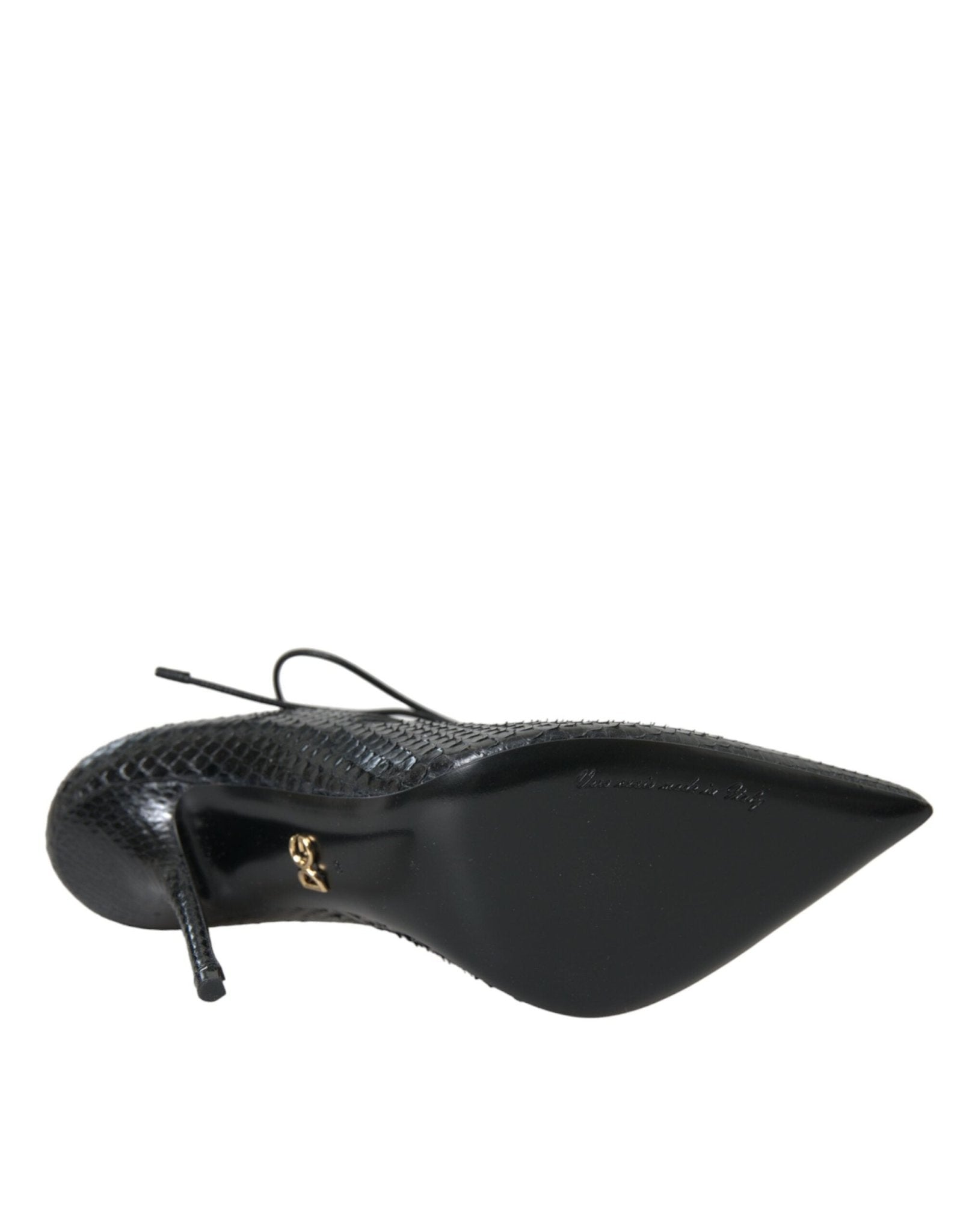 Dolce & Gabbana Black Python Leather Mary Jane Pumps Shoes - SMARTMARTNZ