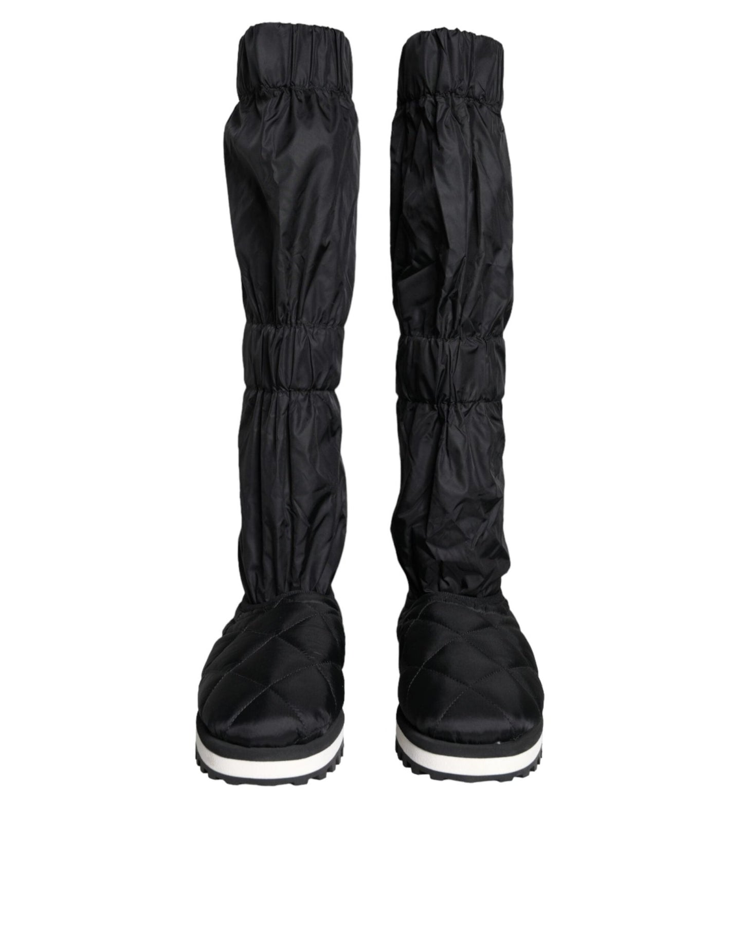 Dolce & Gabbana Black Quilted High Top Boots Sneakers Shoes - SMARTMARTNZ