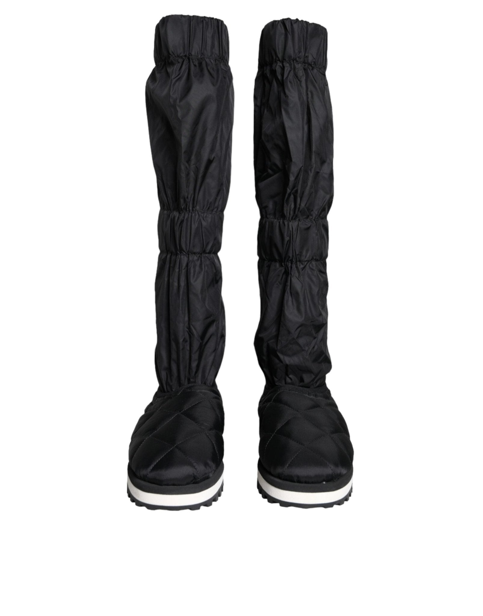Dolce & Gabbana Black Quilted High Top Boots Sneakers Shoes - SMARTMARTNZ