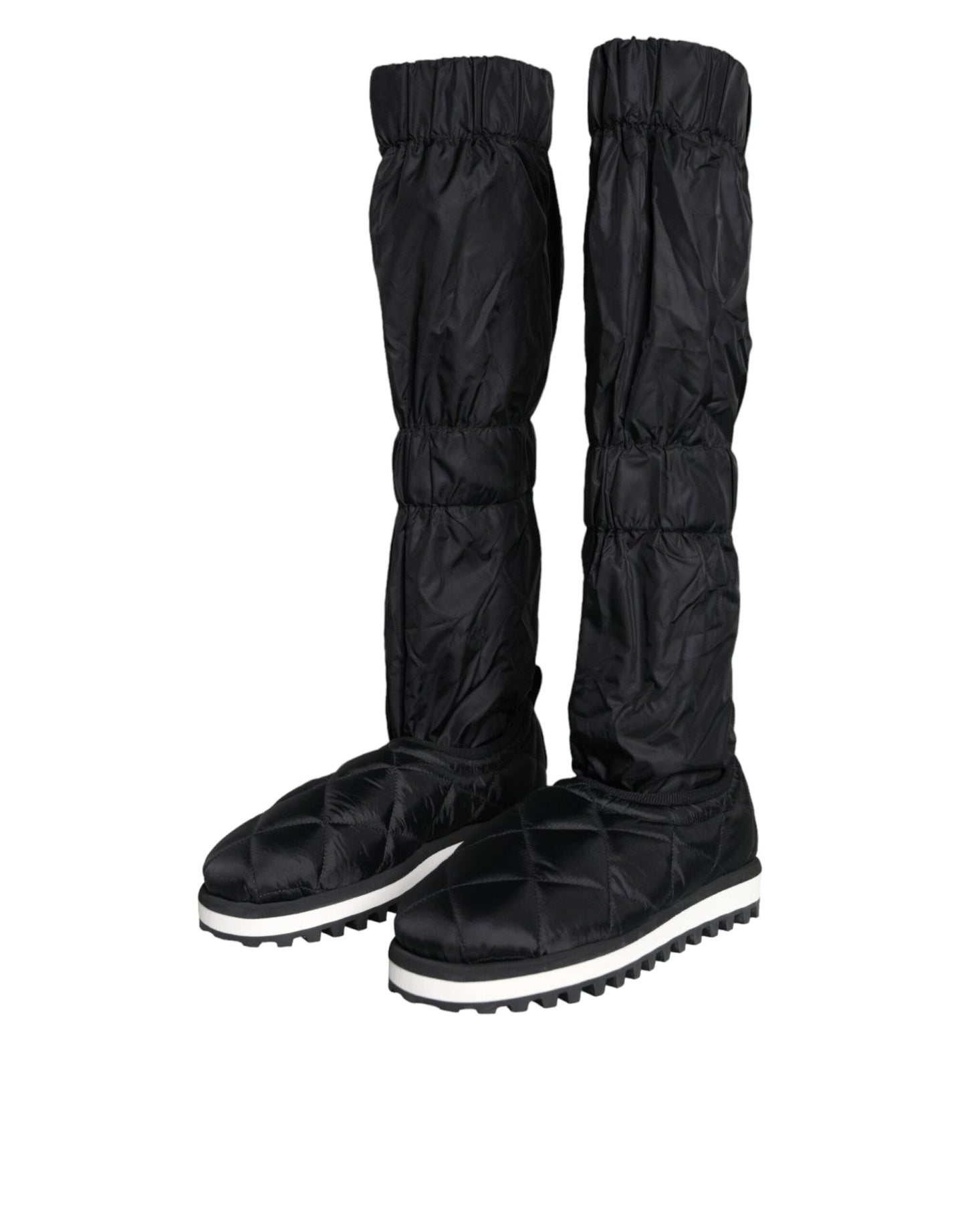 Dolce & Gabbana Black Quilted High Top Boots Sneakers Shoes - SMARTMARTNZ