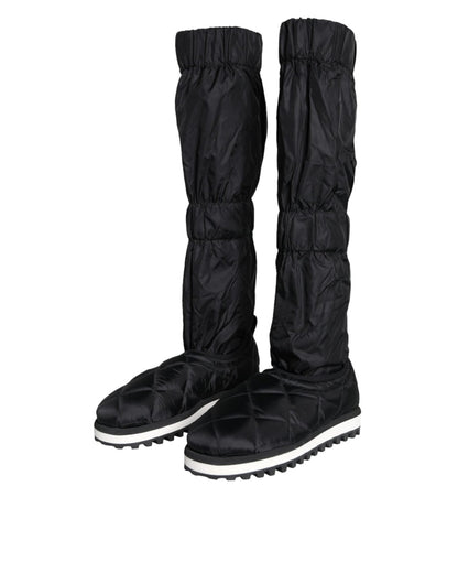 Dolce & Gabbana Black Quilted High Top Boots Sneakers Shoes - SMARTMARTNZ