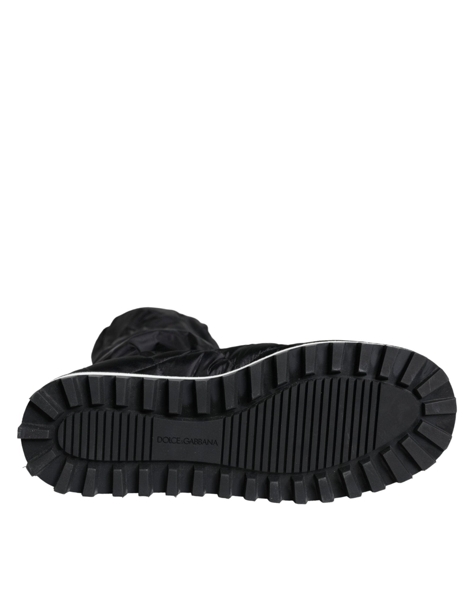 Dolce & Gabbana Black Quilted High Top Boots Sneakers Shoes - SMARTMARTNZ
