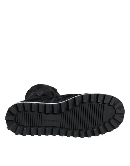 Dolce & Gabbana Black Quilted High Top Boots Sneakers Shoes - SMARTMARTNZ