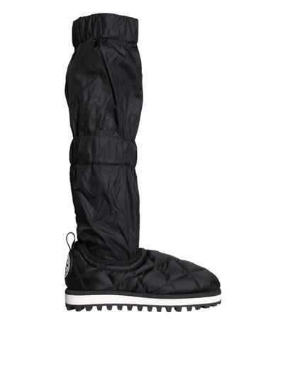 Dolce & Gabbana Black Quilted High Top Boots Sneakers Shoes - SMARTMARTNZ