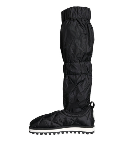 Dolce & Gabbana Black Quilted High Top Boots Sneakers Shoes - SMARTMARTNZ