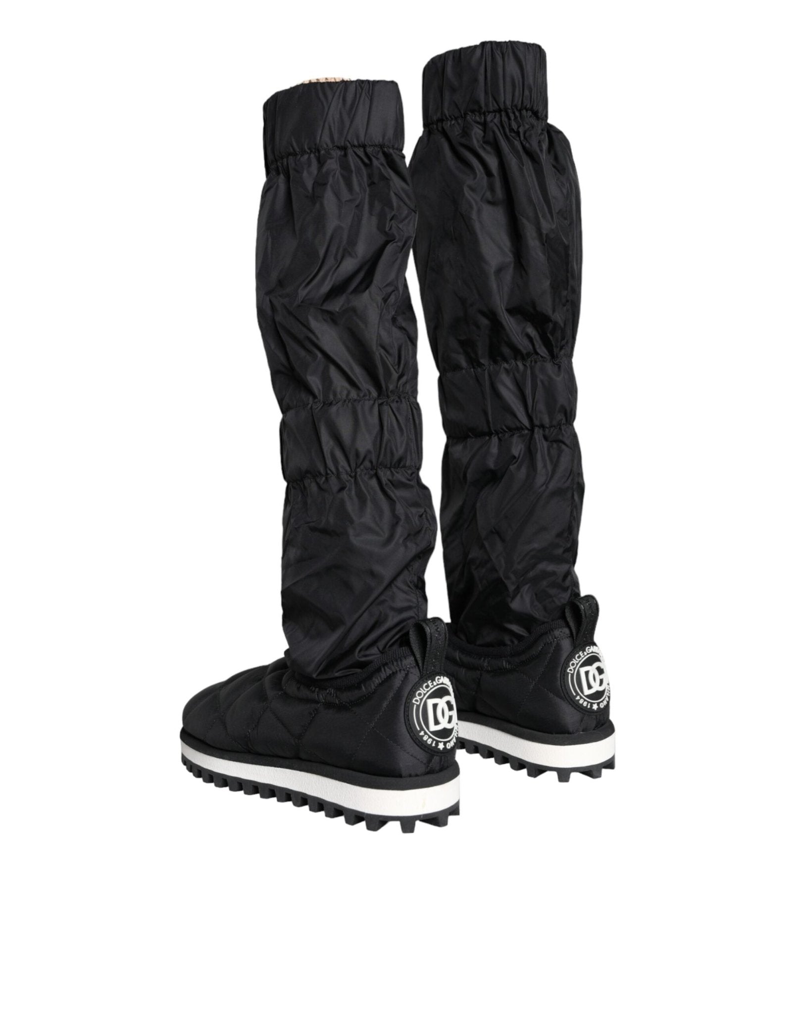 Dolce & Gabbana Black Quilted High Top Boots Sneakers Shoes - SMARTMARTNZ