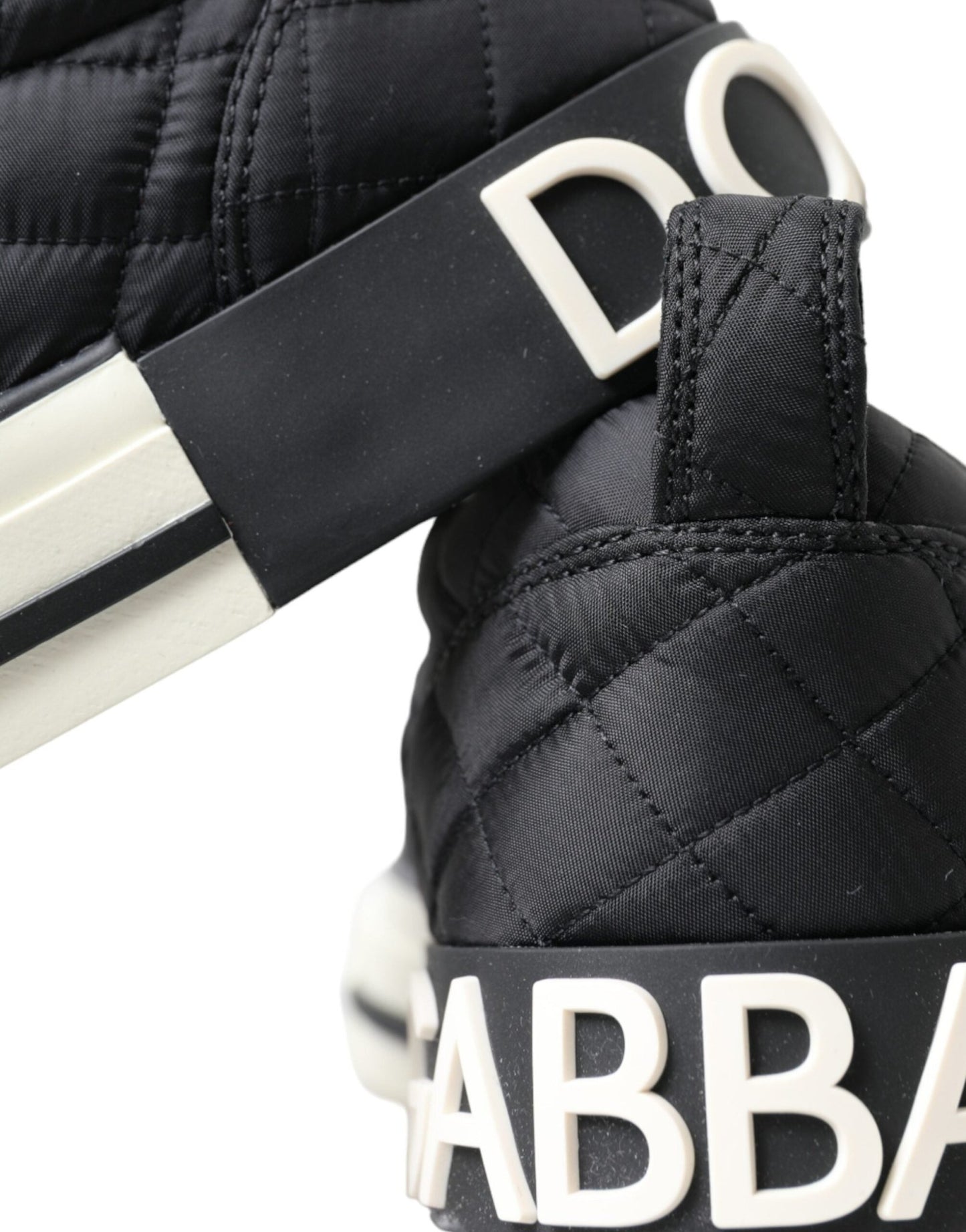 Dolce & Gabbana Black Quilted Slip On Low Top Sneakers Shoes - SMARTMARTNZ