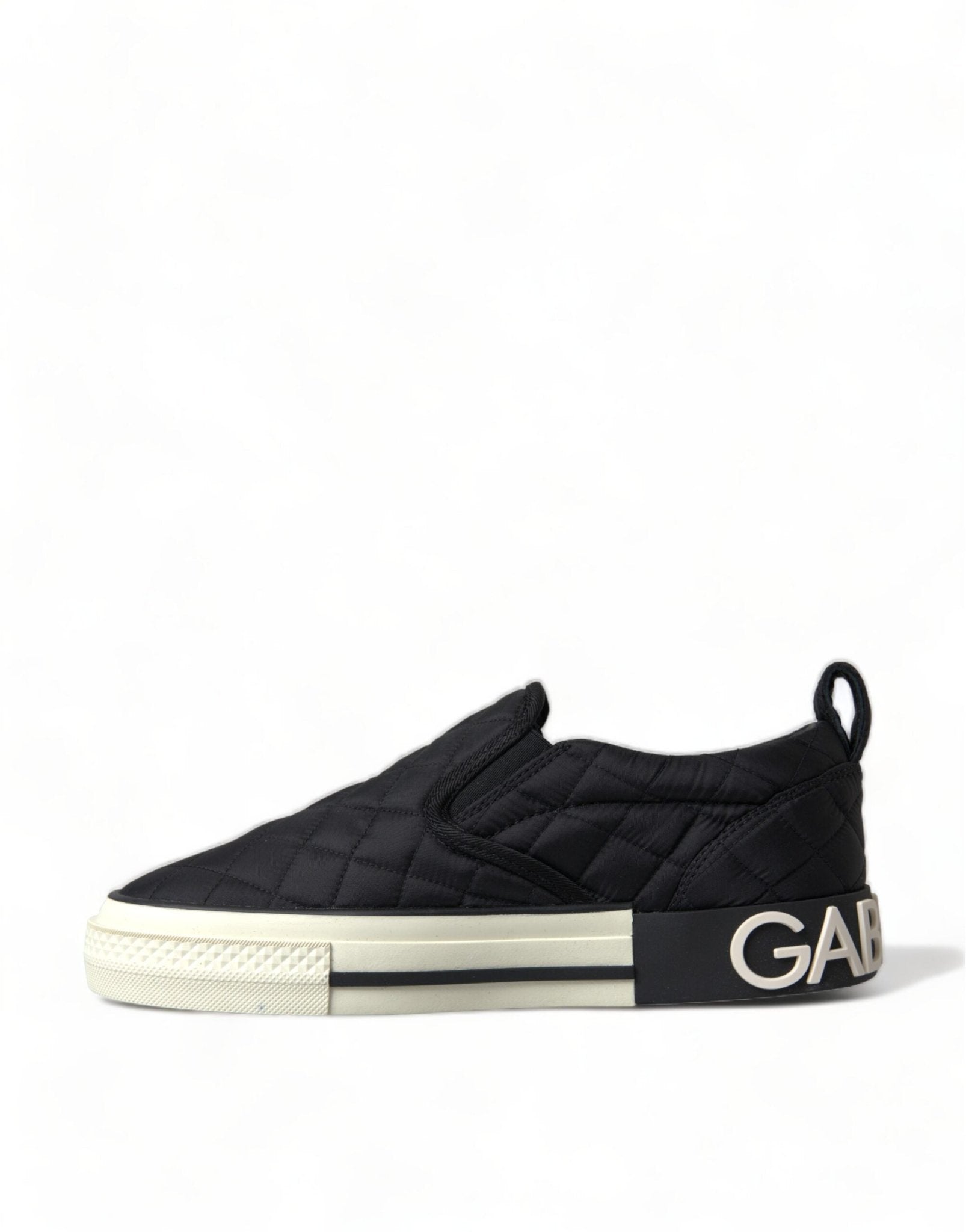 Dolce & Gabbana Black Quilted Slip On Low Top Sneakers Shoes - SMARTMARTNZ