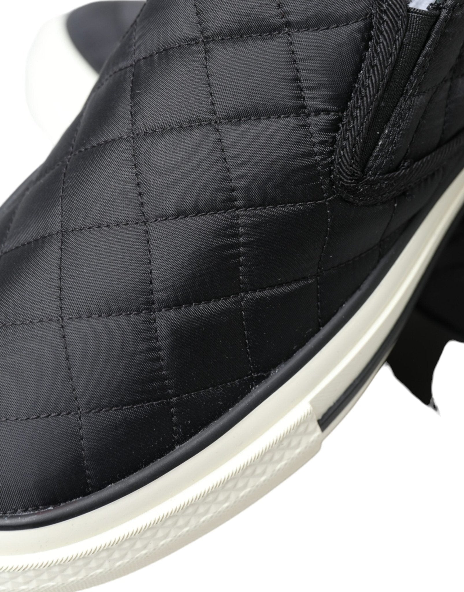 Dolce & Gabbana Black Quilted Slip On Low Top Sneakers Shoes - SMARTMARTNZ