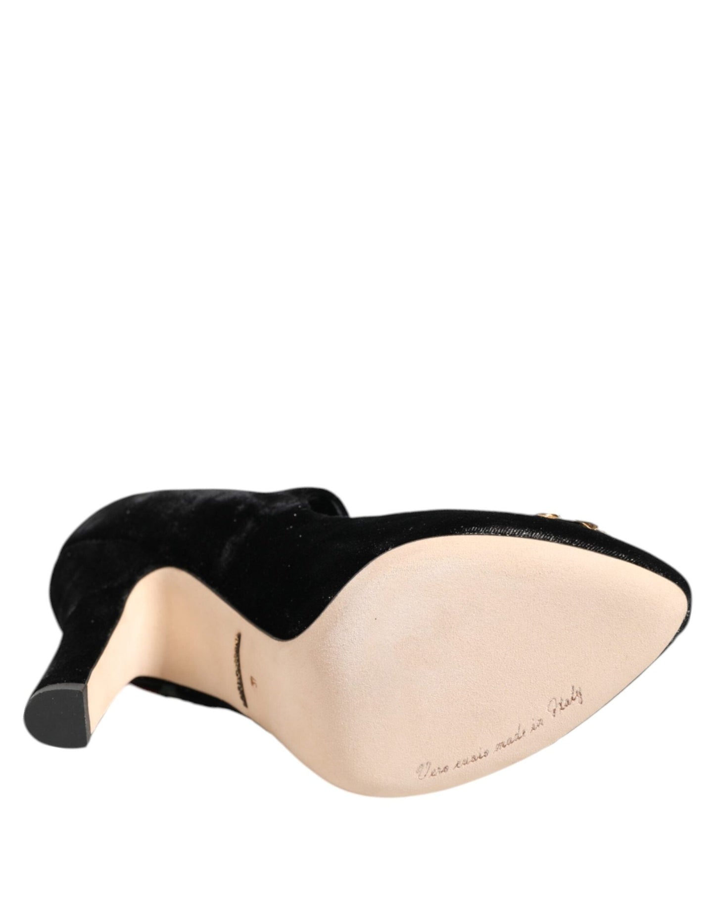 Dolce & Gabbana Black Roses Crystal Brooch Mary Jane Shoes - SMARTMARTNZ
