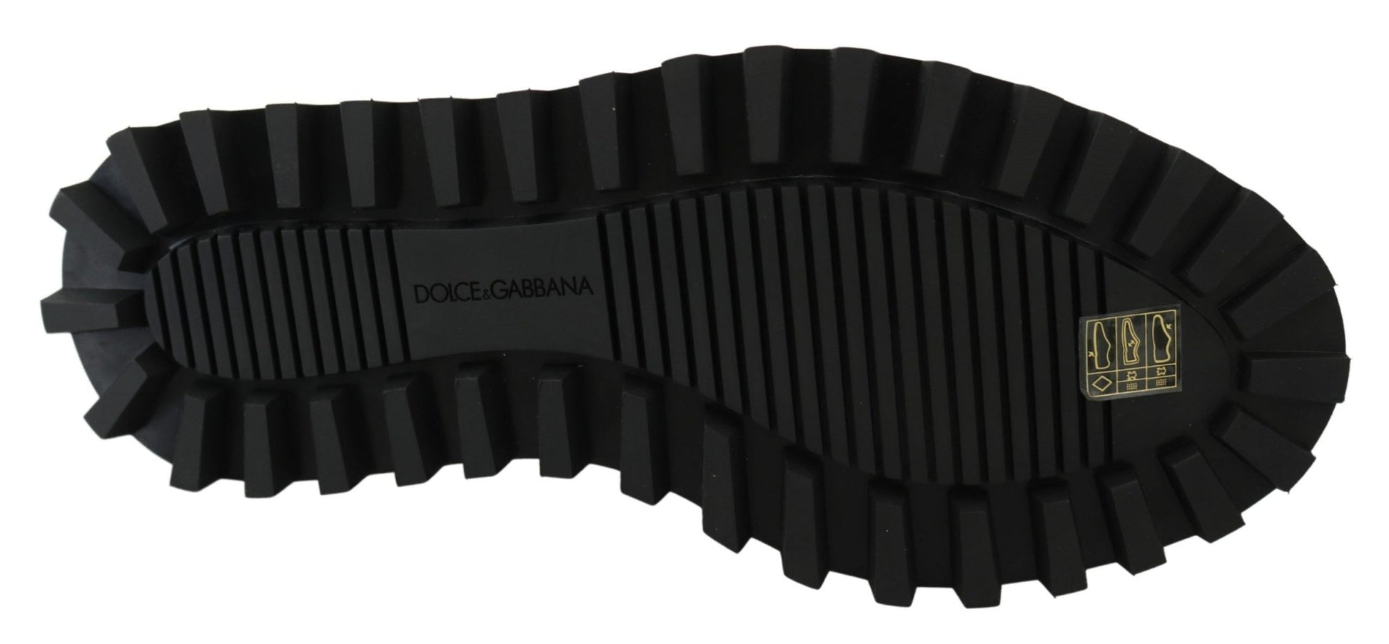 Dolce & Gabbana Black Rubberized Calfskin Chunky Derby Vulcano Shoes - SMARTMARTNZ