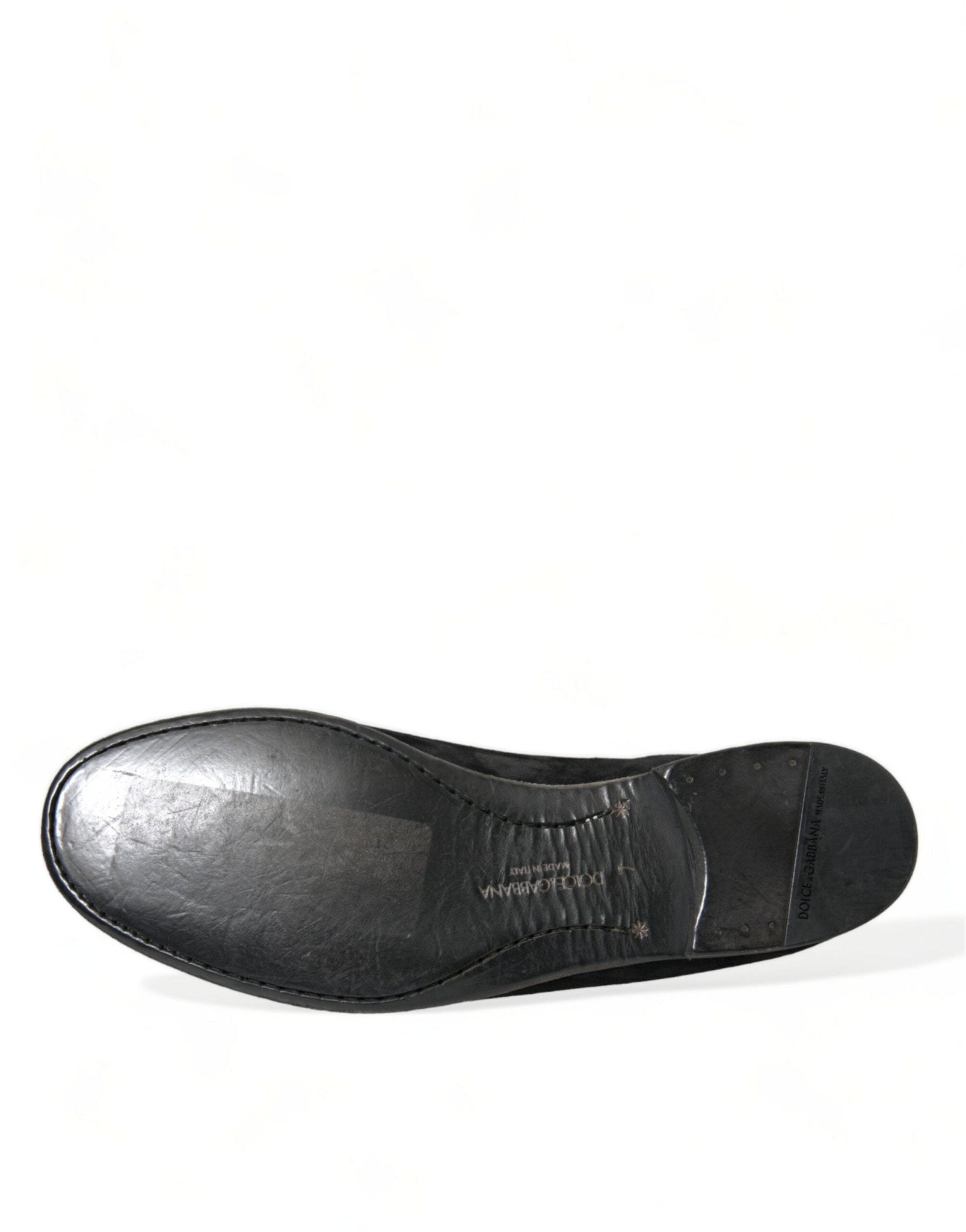 Dolce & Gabbana Black RUNWAY Velour AMALFI Loafers Shoes - SMARTMARTNZ
