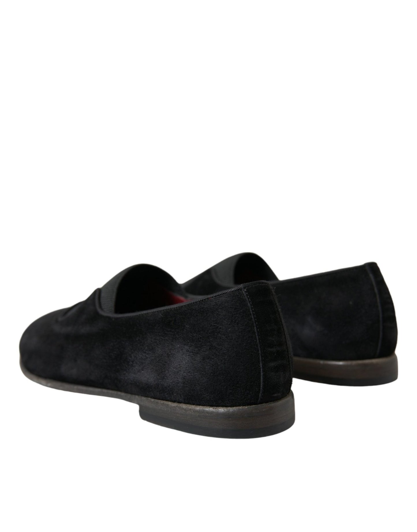 Dolce & Gabbana Black RUNWAY Velour AMALFI Loafers Shoes - SMARTMARTNZ