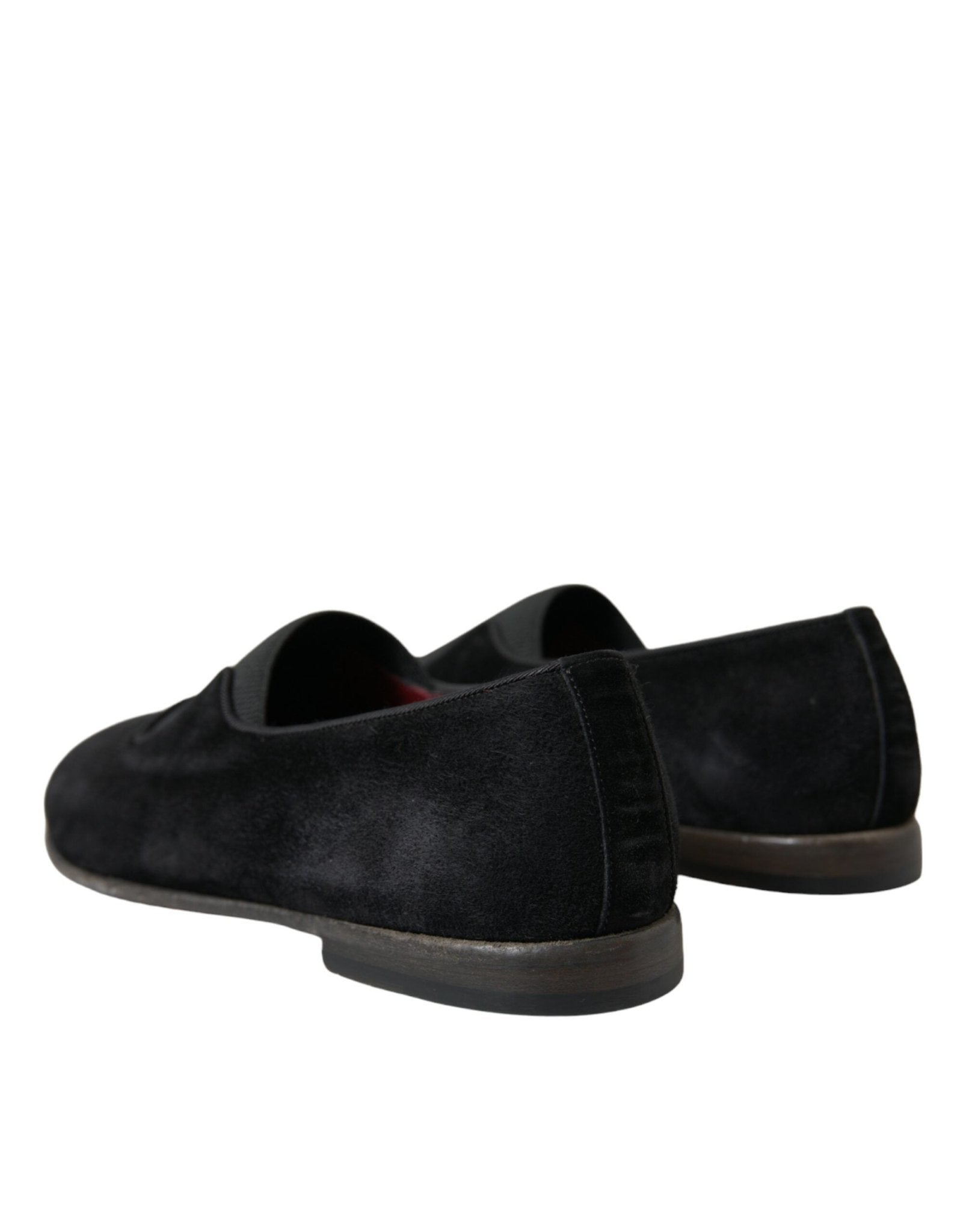 Dolce & Gabbana Black RUNWAY Velour AMALFI Loafers Shoes - SMARTMARTNZ