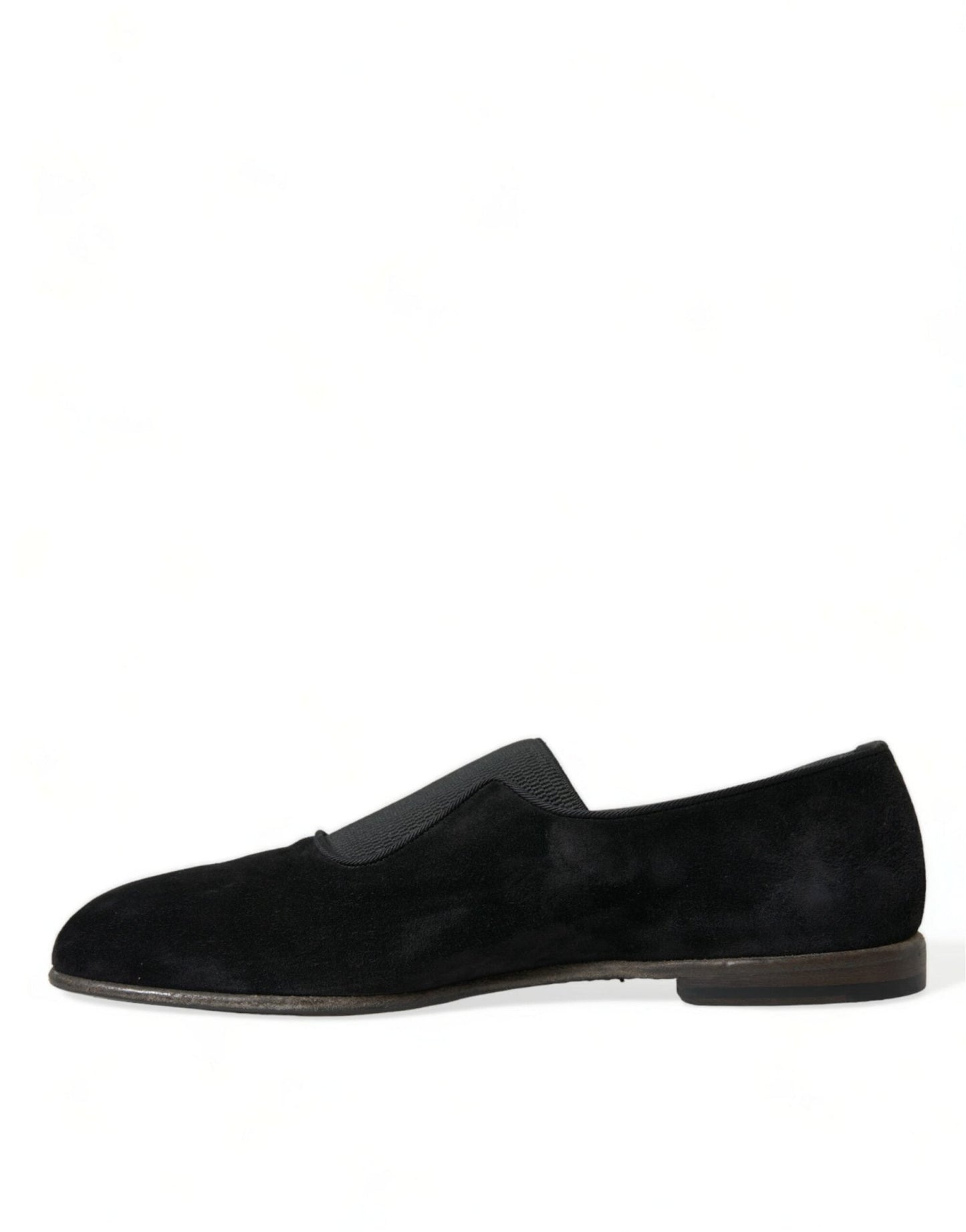 Dolce & Gabbana Black RUNWAY Velour AMALFI Loafers Shoes - SMARTMARTNZ