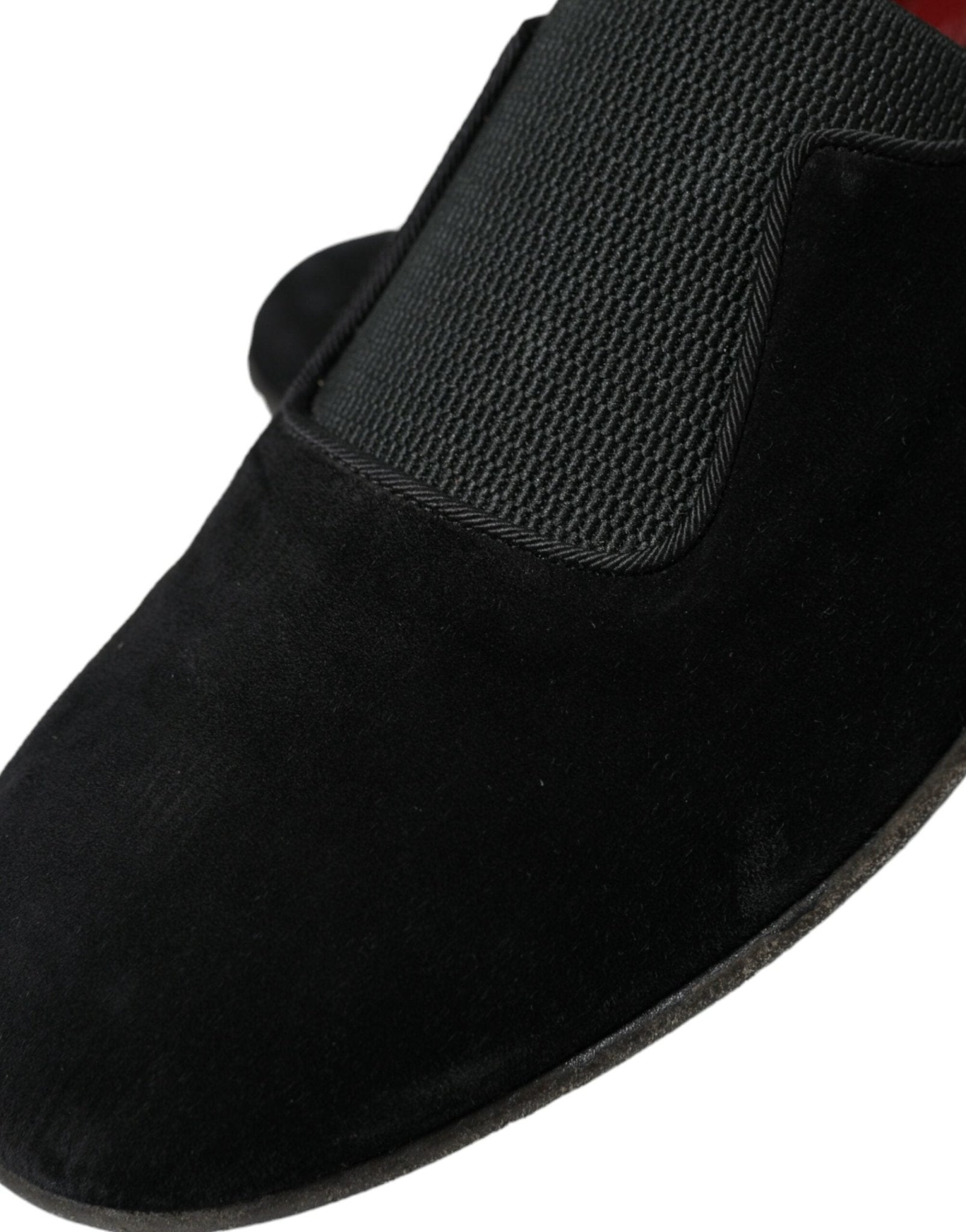 Dolce & Gabbana Black RUNWAY Velour AMALFI Loafers Shoes - SMARTMARTNZ
